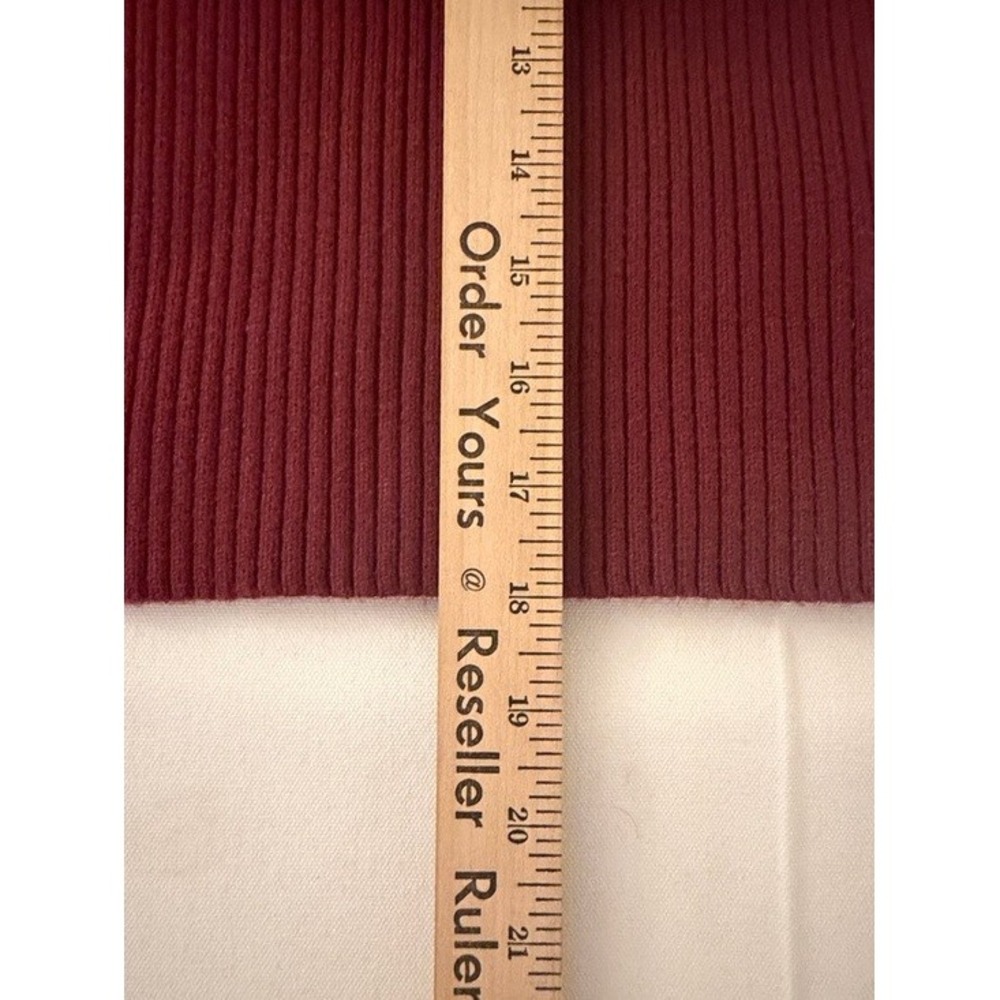 Charlotte Russe Burgundy Off Shoulder Ribbed Knit Top Pink Bow NWT Small 77345J - Picture 6 of 8